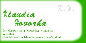 klaudia hovorka business card